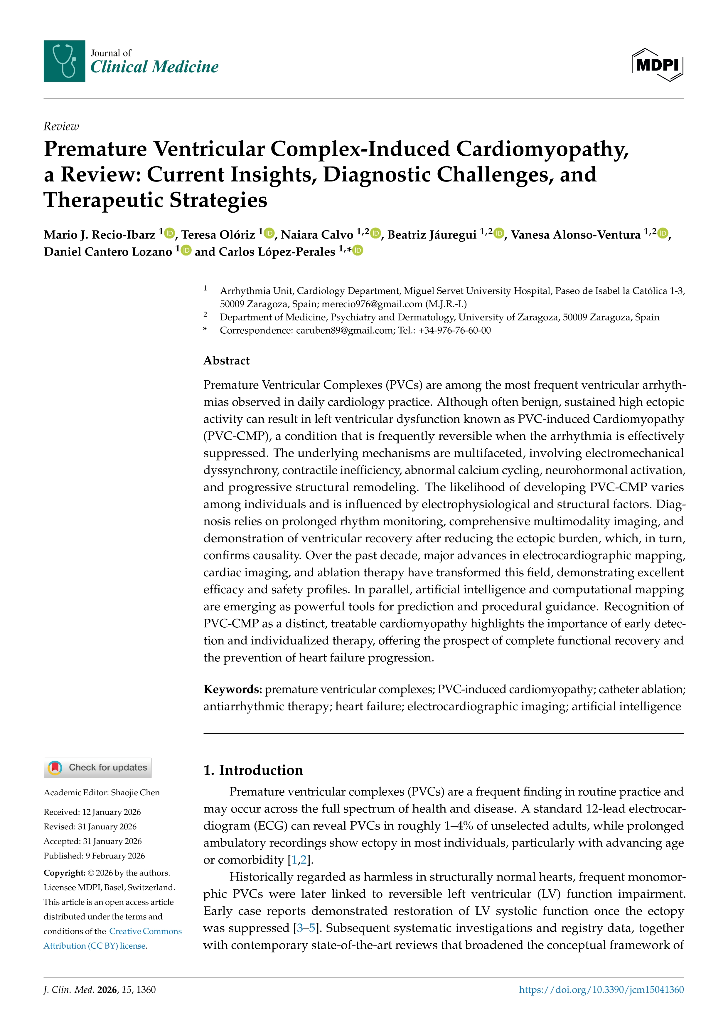 Premature Ventricular Complex-Induced Cardiomyopathy, a Review: Current Insights, Diagnostic Challenges, and Therapeutic Strategies
