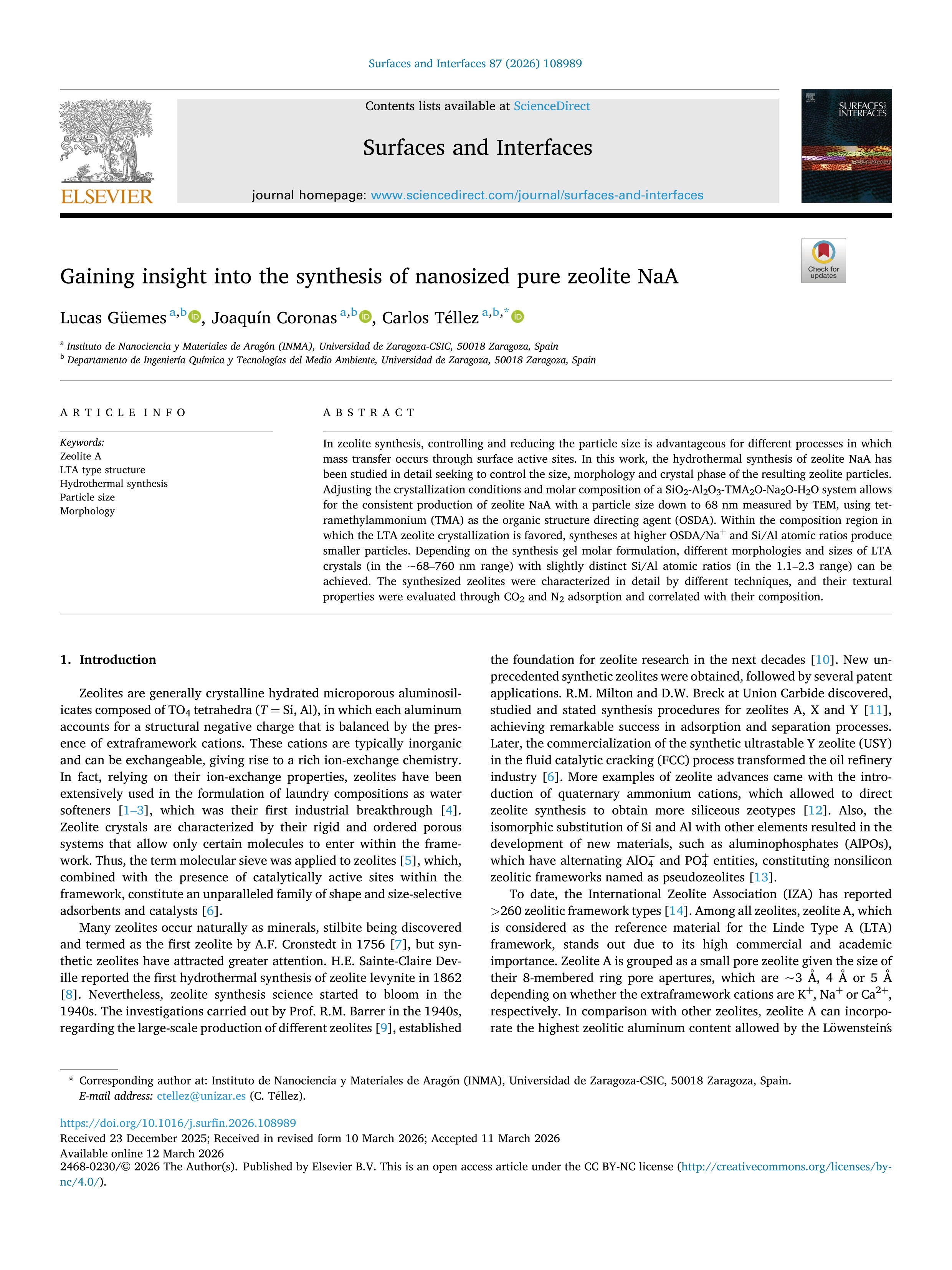Gaining insight into the synthesis of nanosized pure zeolite NaA