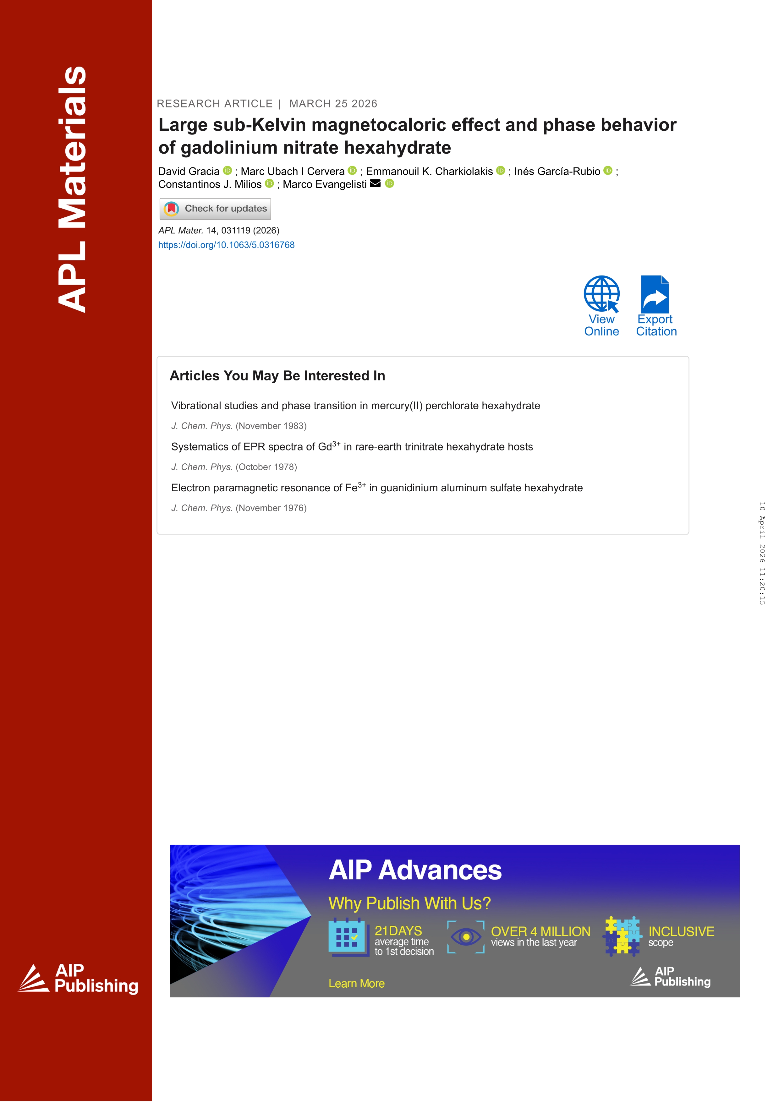 Large sub-Kelvin magnetocaloric effect and phase behavior of gadolinium nitrate hexahydrate