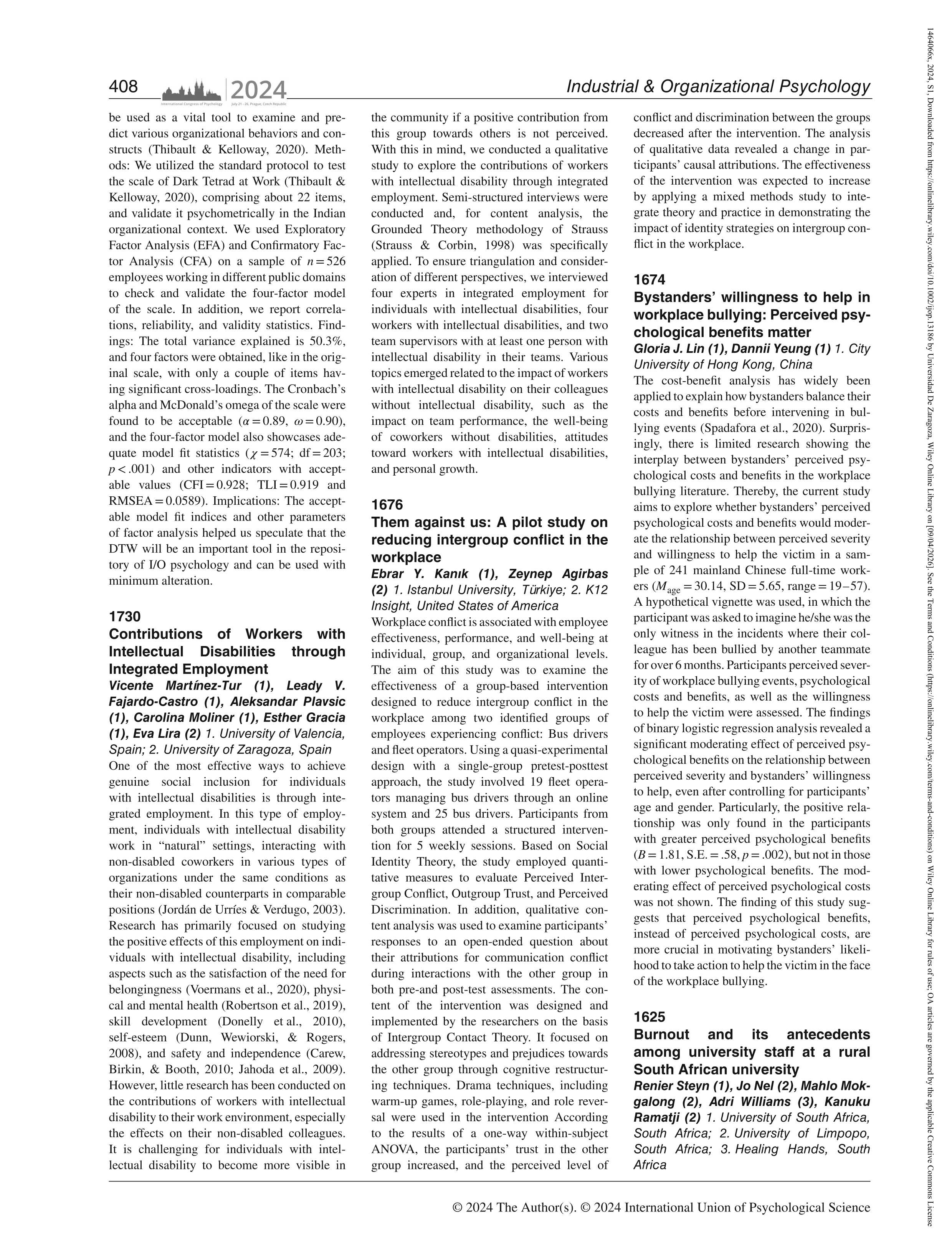 Contributions of Workers with Intellectual Disabilities through Integrated Employment