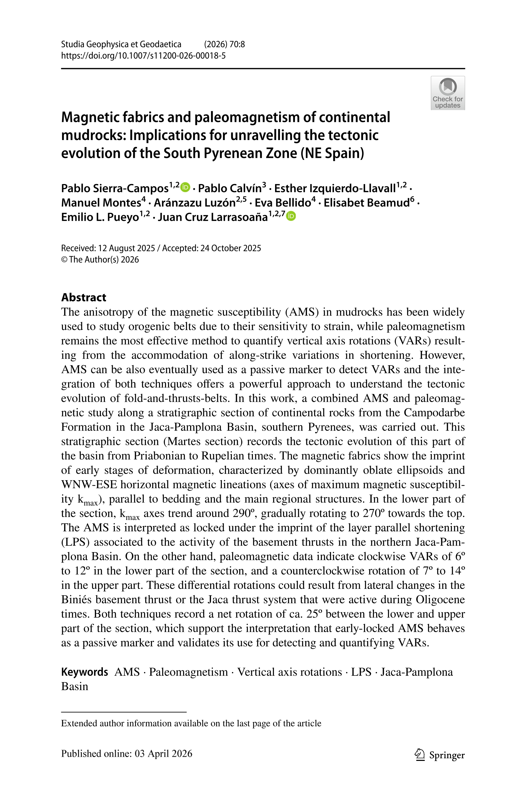 Magnetic fabrics and paleomagnetism of continental mudrocks: Implications for unravelling the tectonic evolution of the South Pyrenean Zone (NE Spain)
