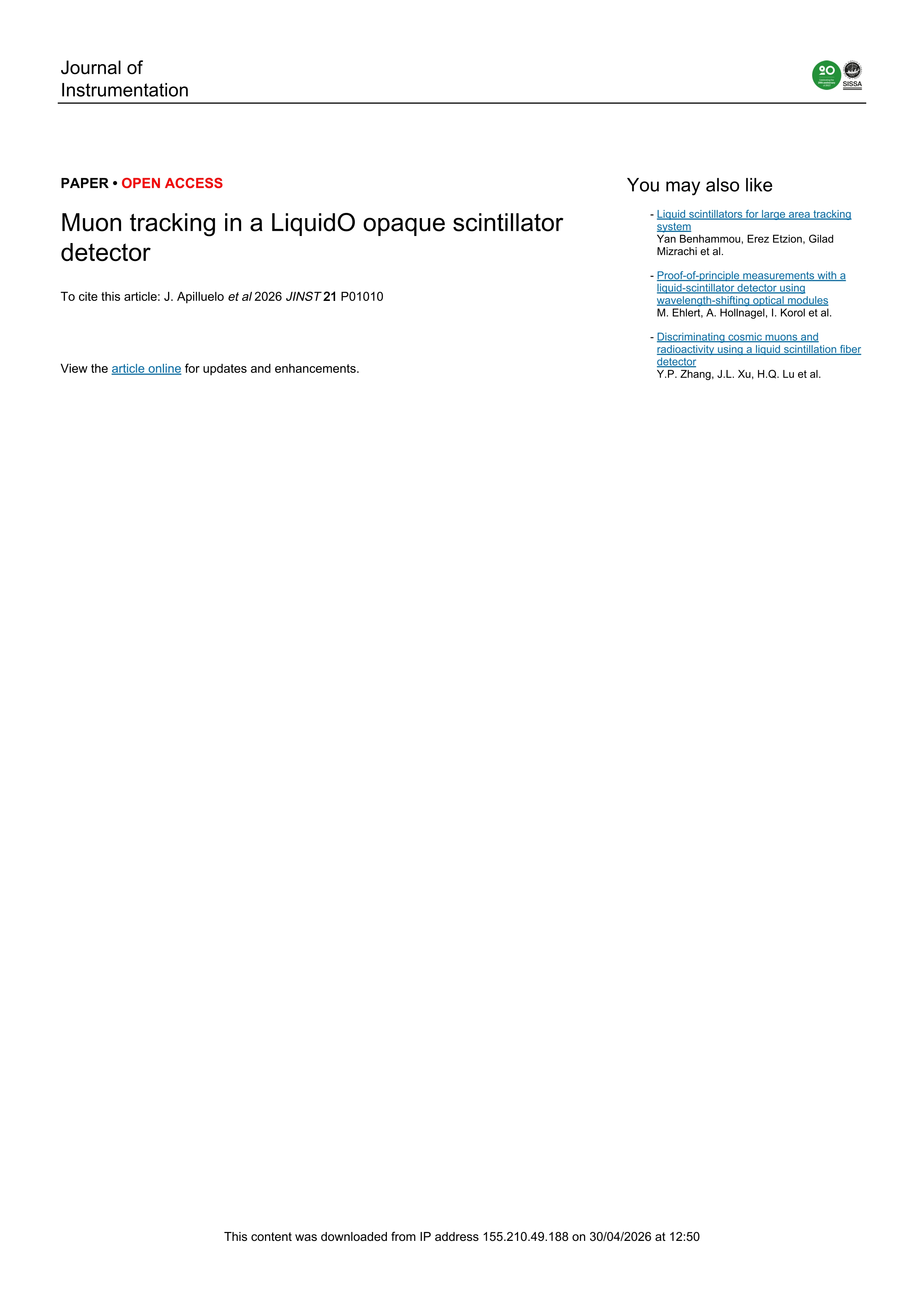 Muon tracking in a LiquidO opaque scintillator detector