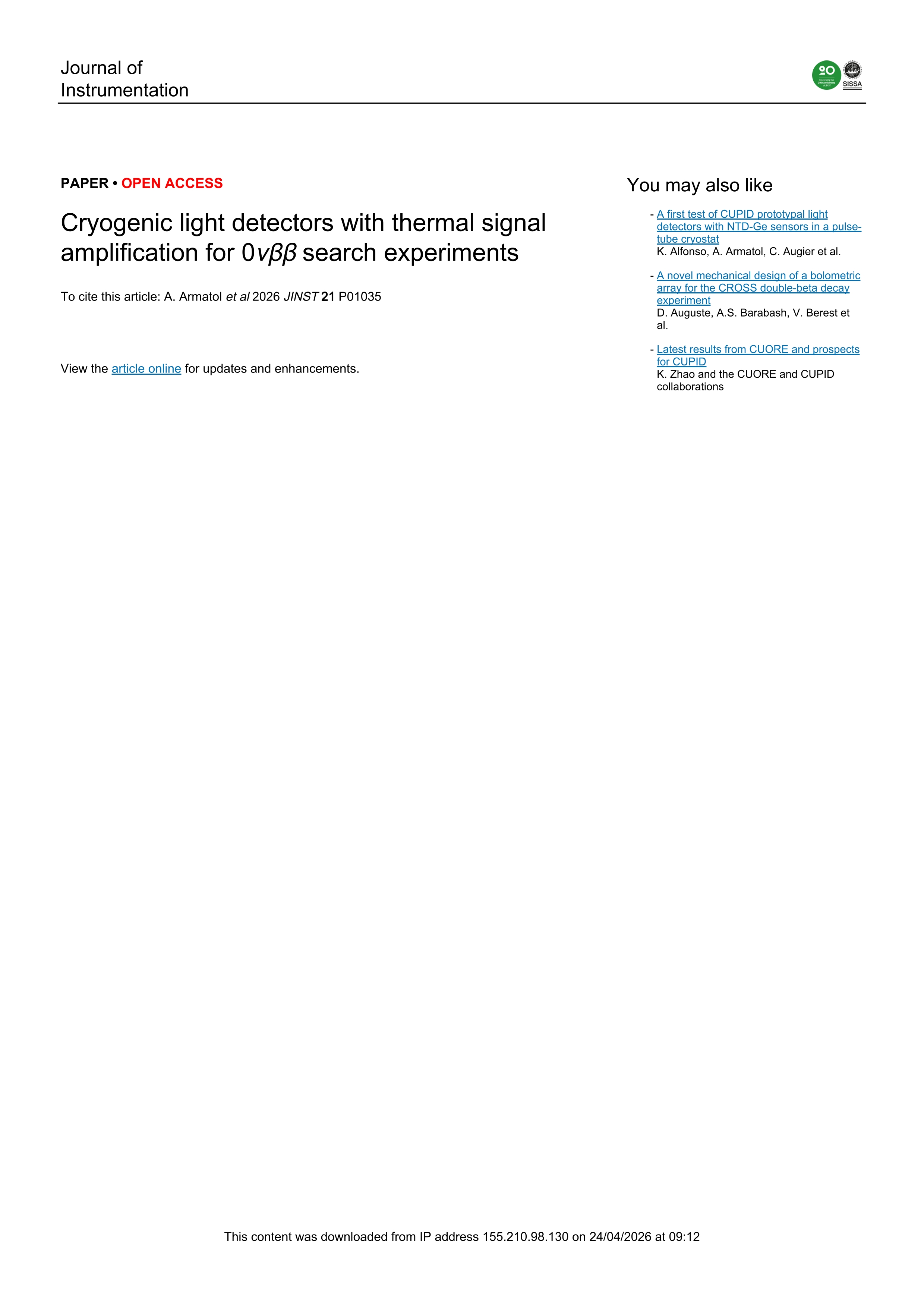Cryogenic light detectors with thermal signal amplification for 0νββ search experiments