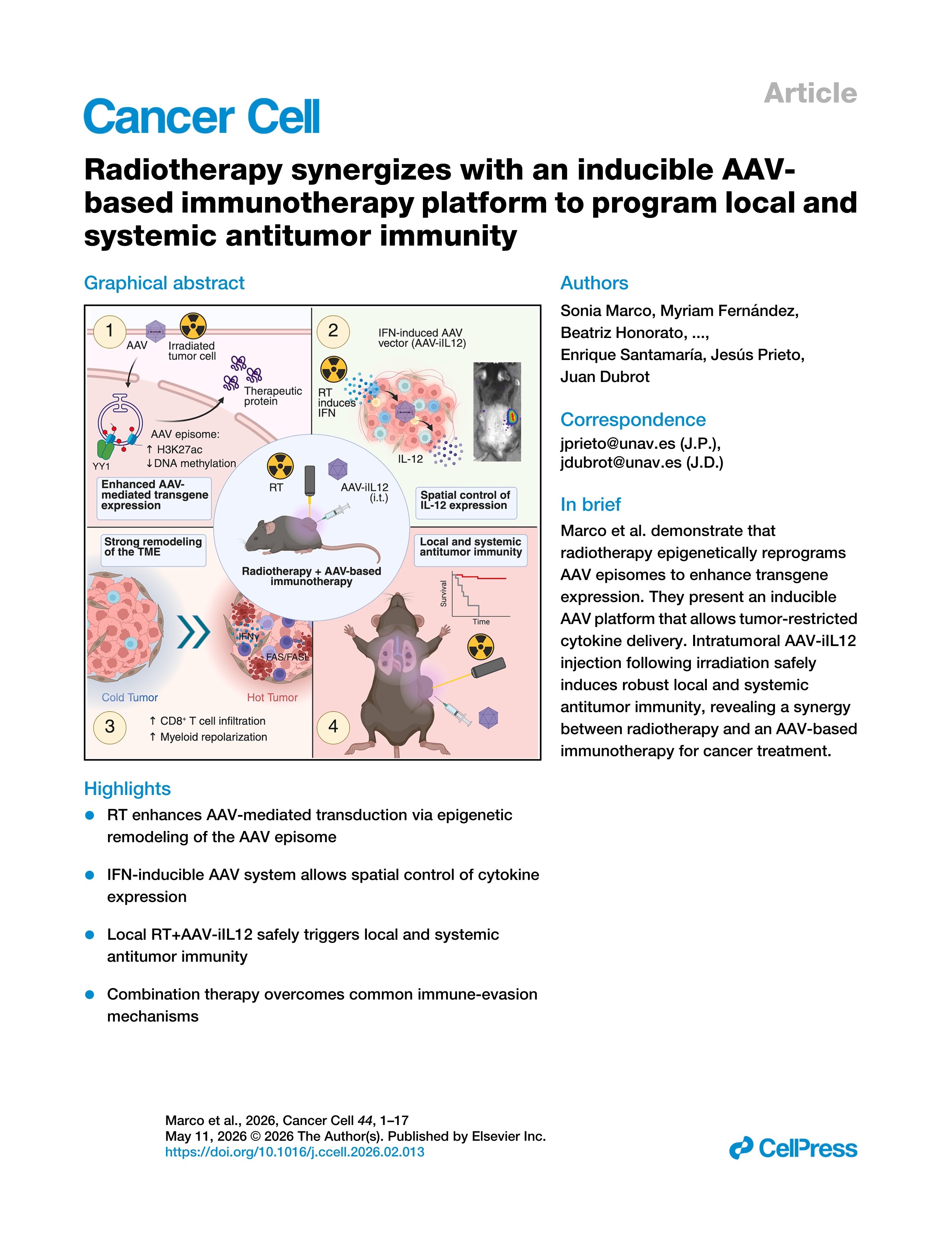 Radiotherapy synergizes with an inducible AAV-based immunotherapy platform to program local and systemic antitumor immunity