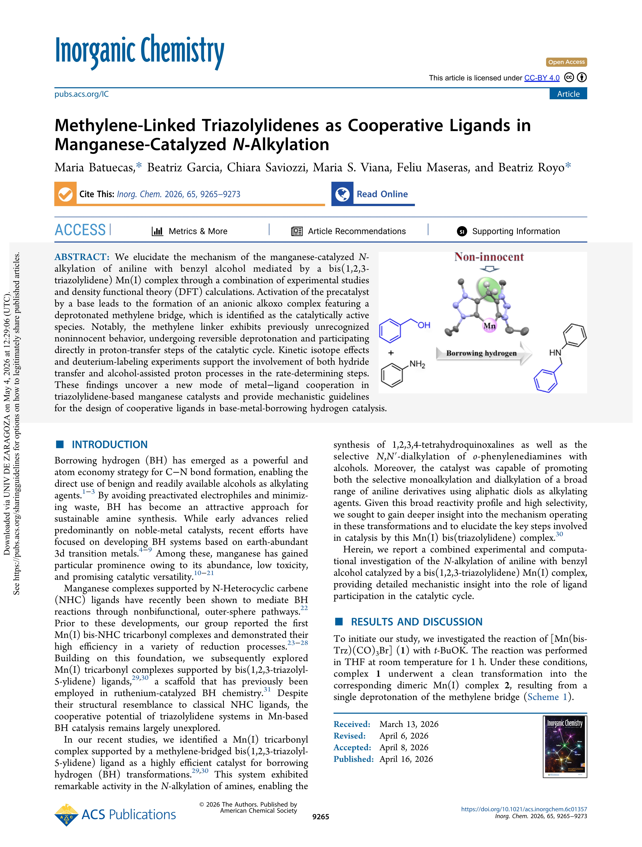 Methylene-Linked Triazolylidenes as Cooperative Ligands in Manganese-Catalyzed N-Alkylation