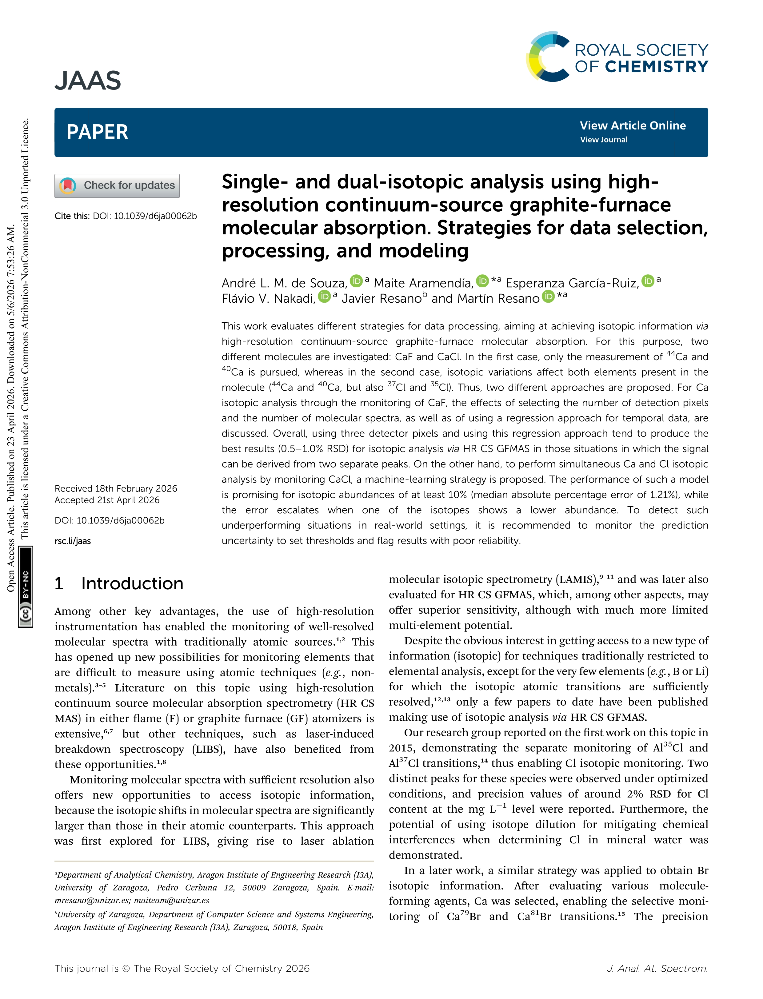 Single- and dual-isotopic analysis using high-resolution continuum-source graphite-furnace molecular absorption. Strategies for data selection, processing, and modeling