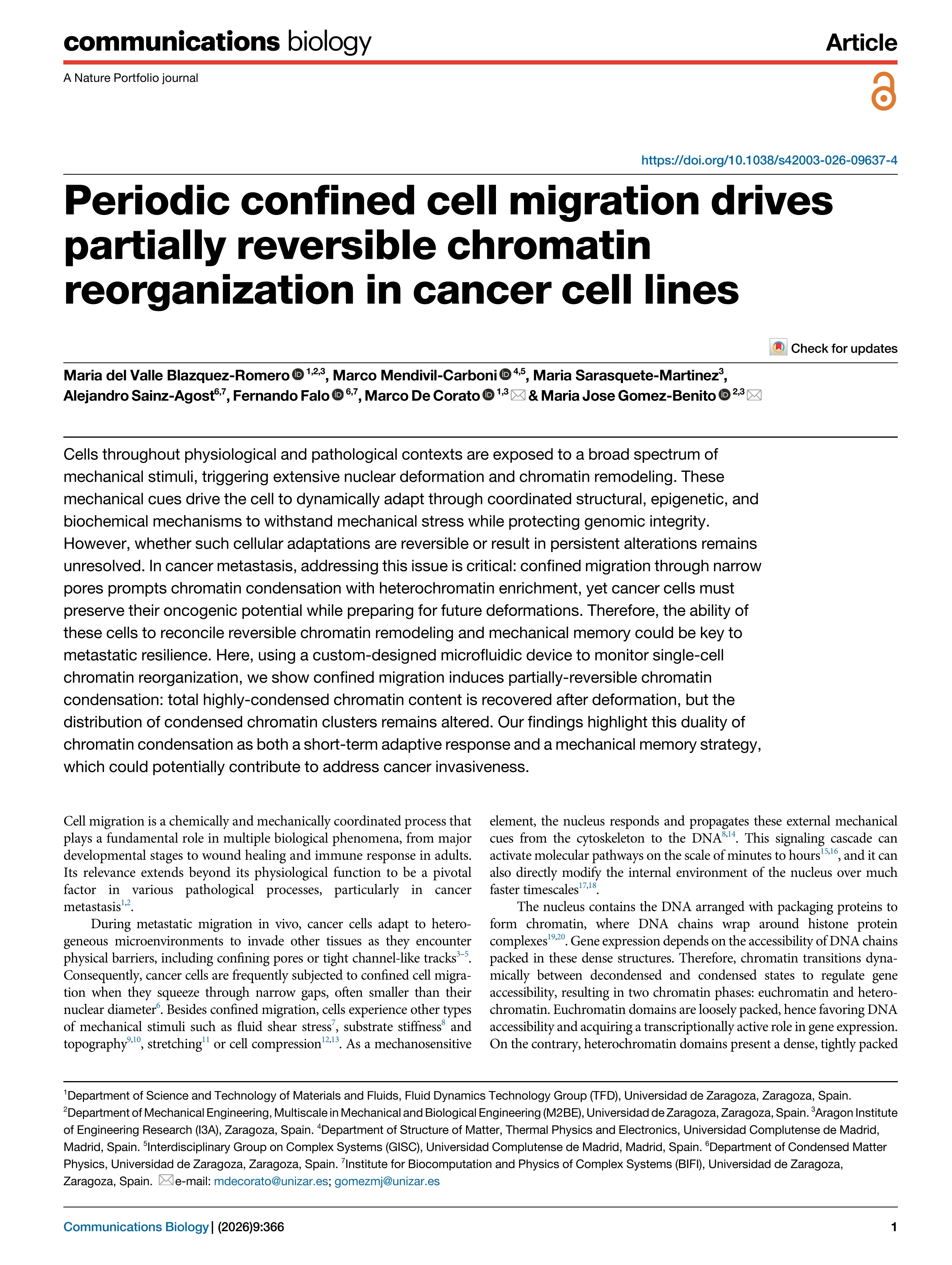 Periodic confined cell migration drives partially reversible chromatin reorganization in cancer cell lines