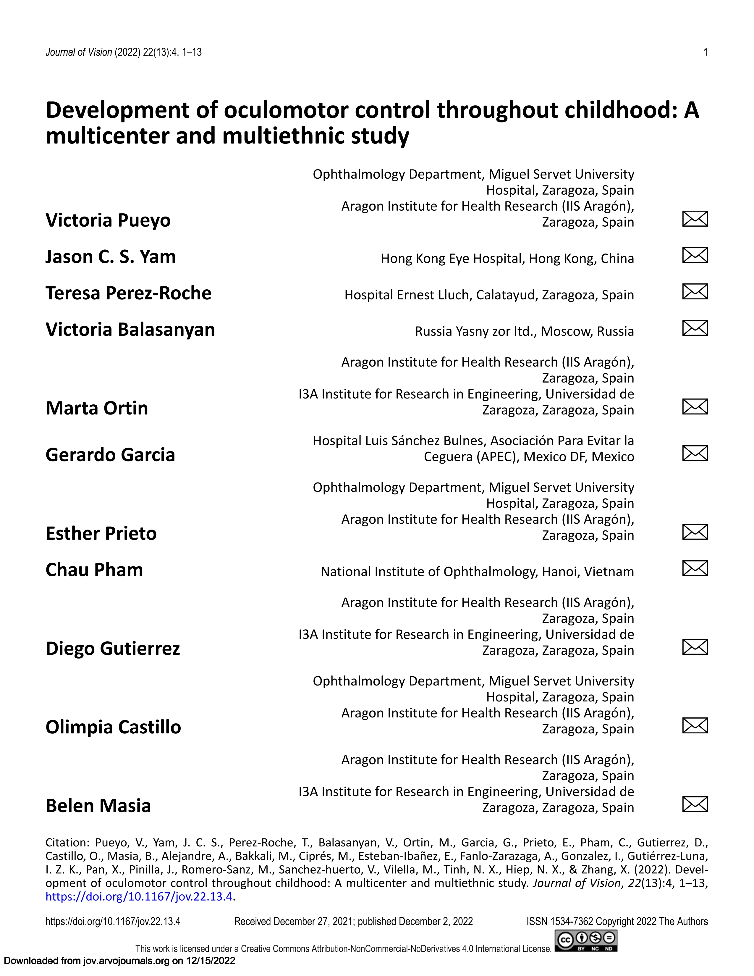Development of oculomotor control throughout childhood: A multicenter and multiethnic study