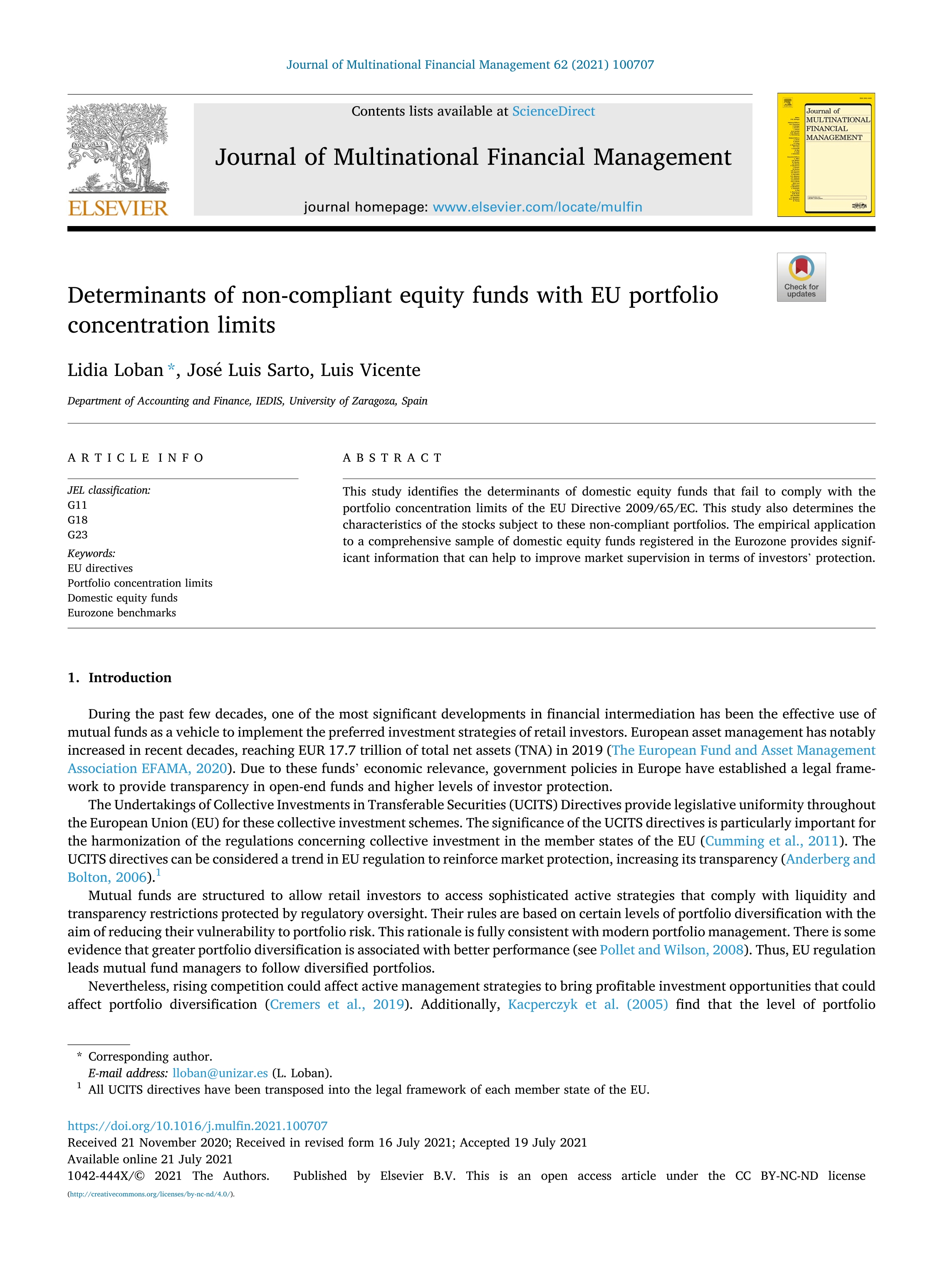 Determinants of non-compliant equity funds with EU portfolio concentration limits
