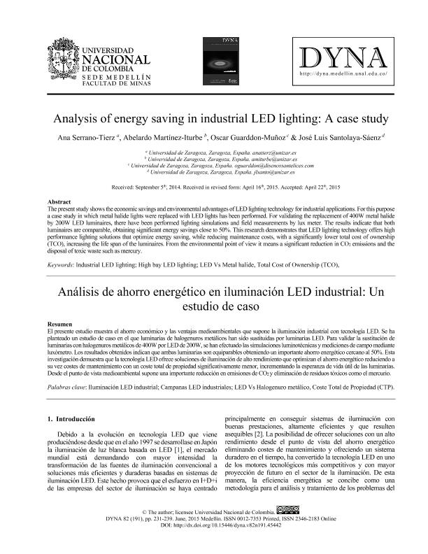 Análisis de ahorro energético en iluminación LED industrial: Un estudio de caso