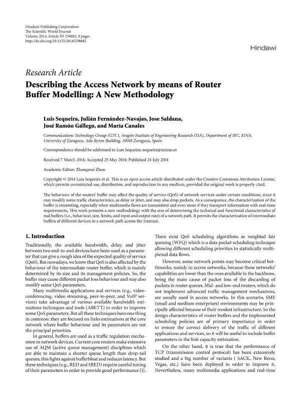 Describing the Access Network by Means of Router Buffer Modelling: a New Methodology