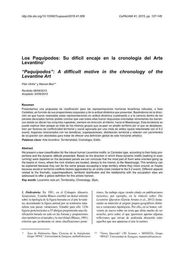 Los paquípodos: su difícil encaje en la cronología del arte levantino