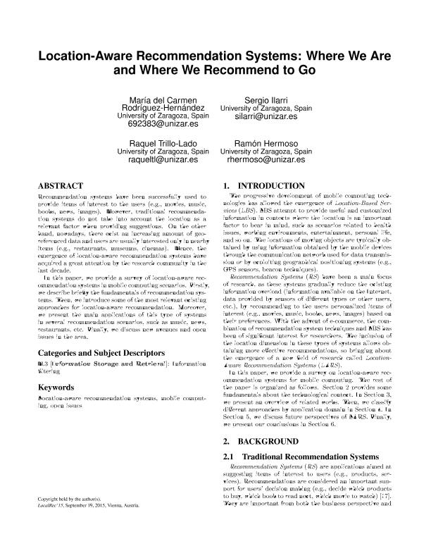 Location-aware recommendation systems: Where we are and where we recommend to go