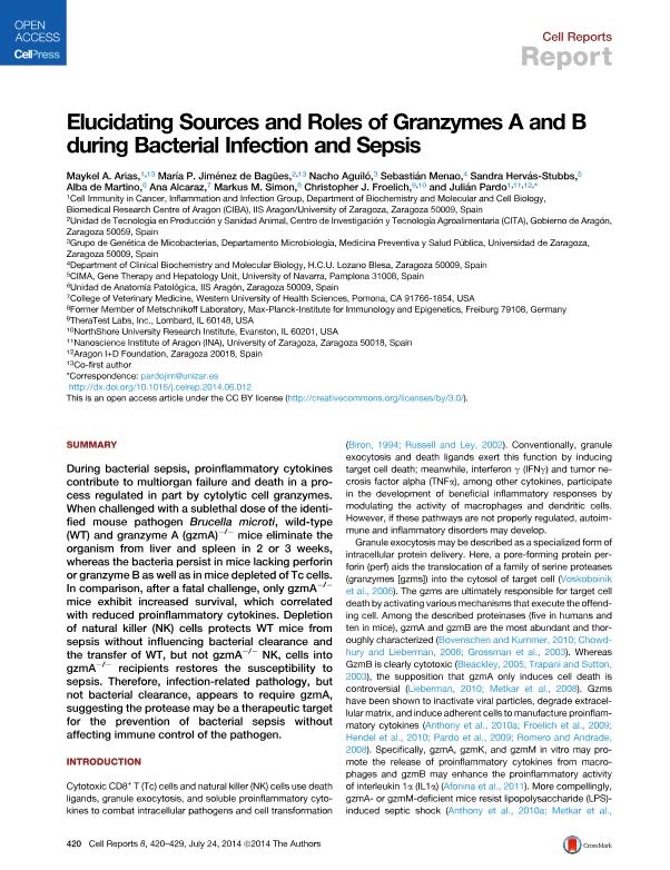 Elucidating sources and roles of Granzymes A and B during bacterial infection and sepsis