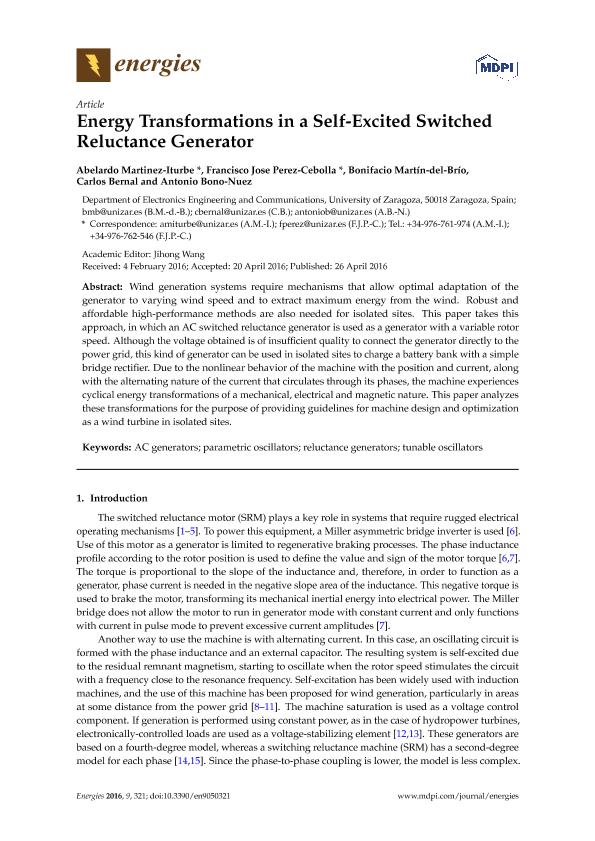 Energy Transformations in a Self-Excited Switched Reluctance Generator