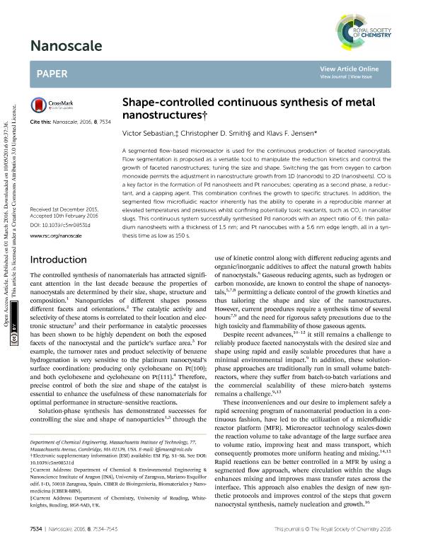 Shape-controlled continuous synthesis of metal nanostructures