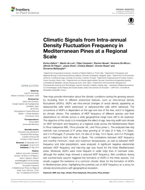 Climatic signals from intra-annual density fluctuation frequency in mediterranean pines at a regional scale