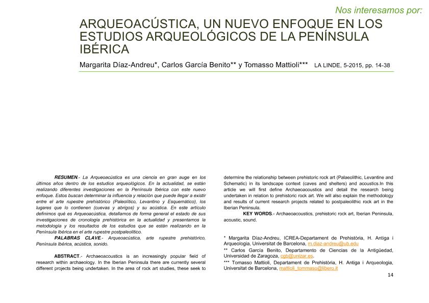 Arqueoacústica, un nuevo enfoque en los estudios arqueológicos de la Península Ibérica