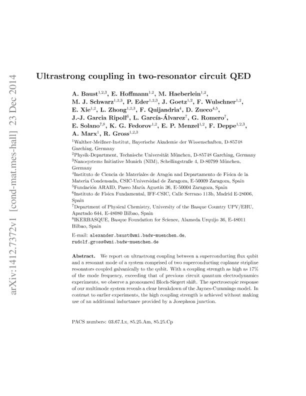Ultrastrong coupling in two-resonator circuit QED