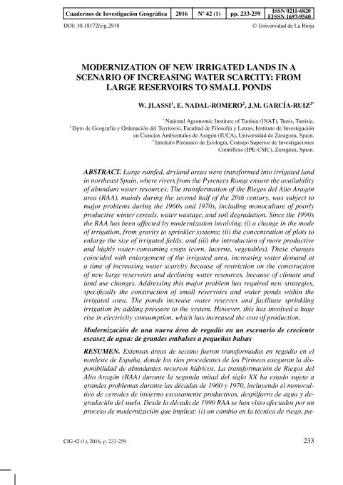 Modernization of new irrigated lands in a scenario of increasing water scarcity: from large reservoirs to small ponds