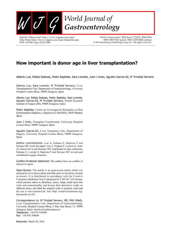 How important is donor age in liver transplantation?
