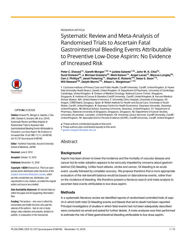 Systematic review and meta-analysis of randomised trials to ascertain fatal gastrointestinal bleeding events attributable to preventive low-dose aspirin: No evidence of increased risk