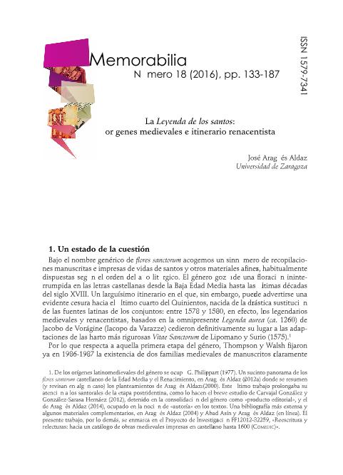 La Leyenda de los santos: orígenes medievales e itinerario renacentista