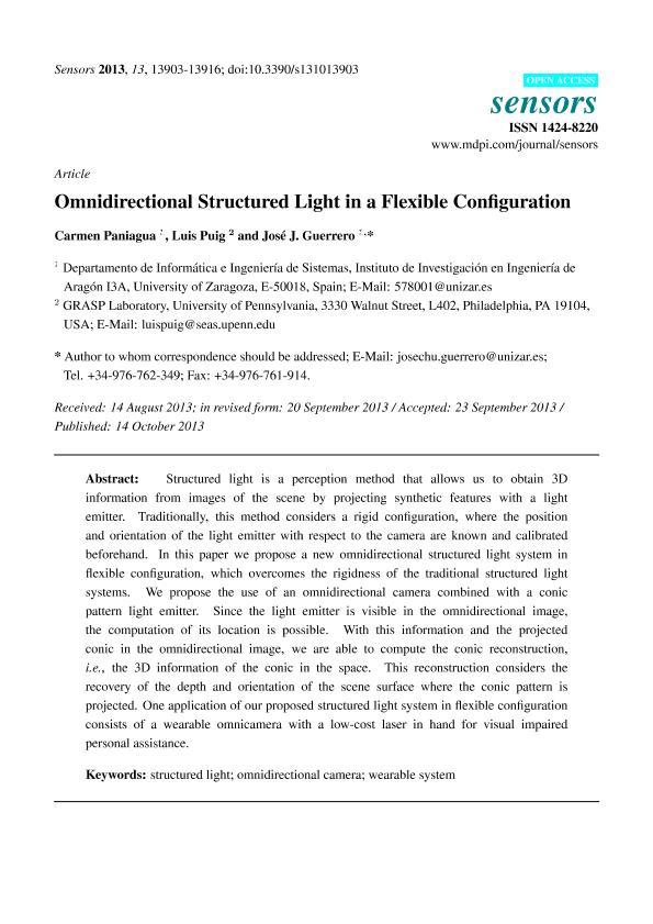 Omnidirectional structured light in a flexible configuration