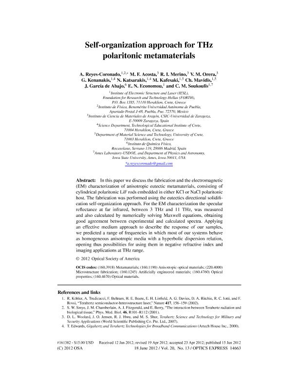 Self-organization approach for THz polaritonic metamaterials