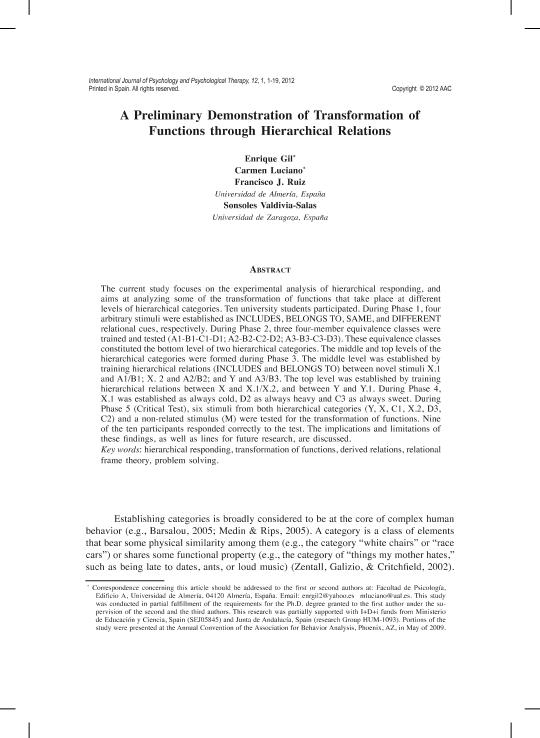 A preliminary demonstration of transformation of functions through hierarchical relations