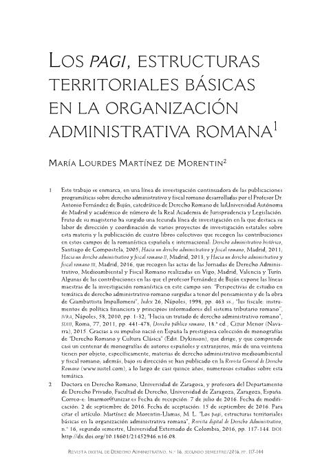 Los pagi, estructuras territoriales básicas en la organización administrativa romana