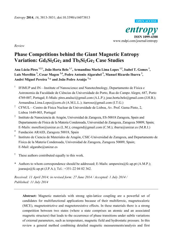 Phase Competitions behind the Giant Magnetic Entropy Variation: Gd5Si2Ge2 and Tb5Si2Ge2 Case Studies