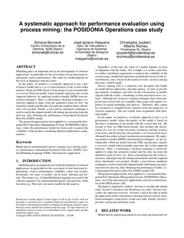 A Systematic Approach for Performance Evaluation using Process Mining: The POSIDONIA Operations Case Study