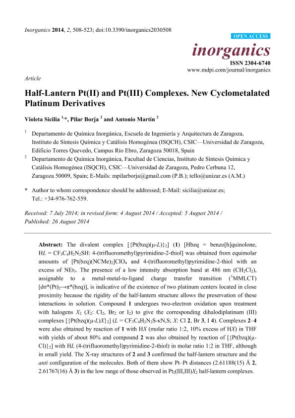 Half-Lantern Pt(II) and Pt(III) Complexes. New Cyclometalated Platinum Derivatives