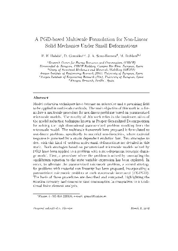 A PGD-based multiscale formulation for non-linear solid mechanics under small deformations
