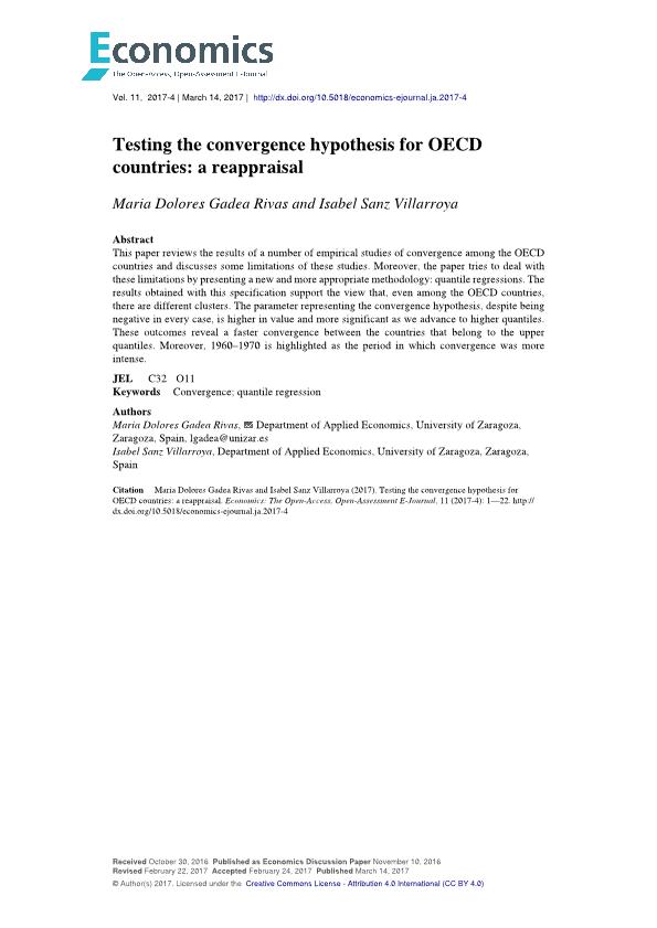 Testing the convergence hypothesis for OECD countries: A reappraisal