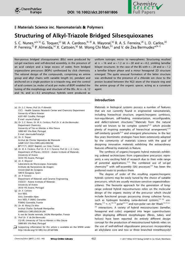 Structuring of Alkyl-Triazole Bridged Silsesquioxanes