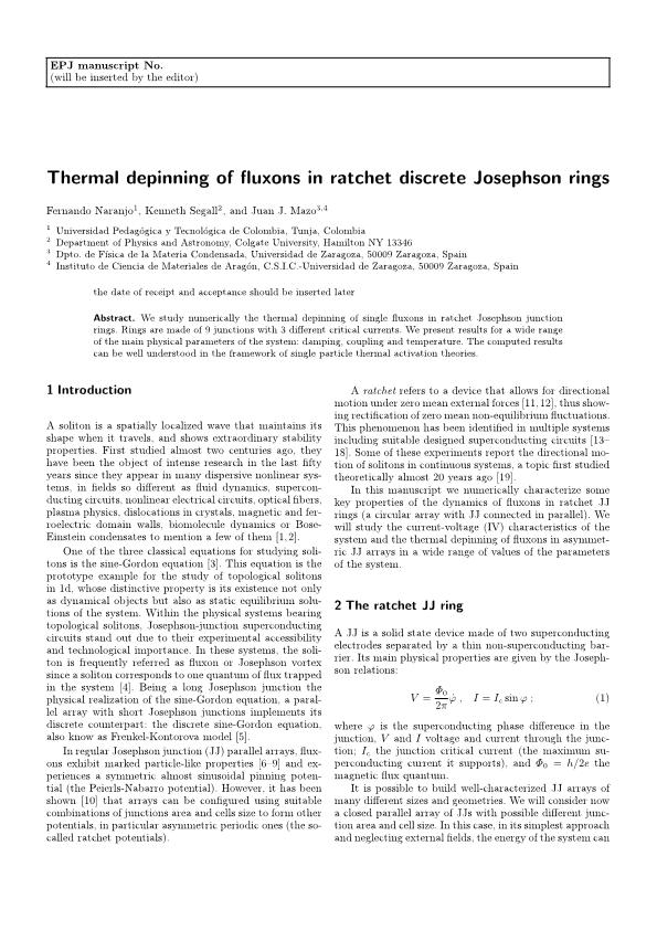 Thermal depinning of fluxons in ratchet discrete Josephson rings