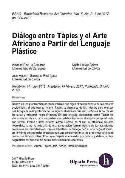 Diálogo entre Tàpies y el Arte Africano a partir del Lenguaje Plástico