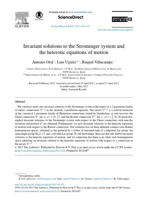 Invariant solutions to the Strominger system and the heterotic equations of motion