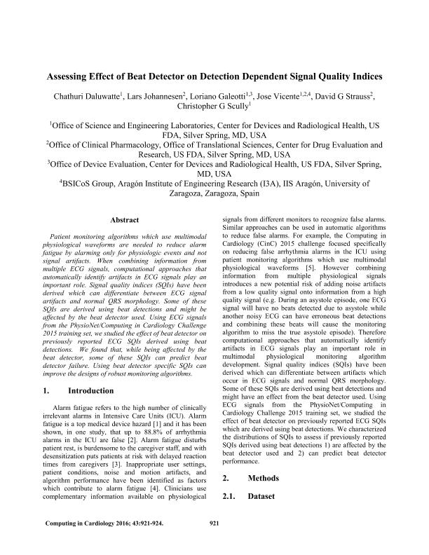 Assessing effect of beat detector on detection dependent signal quality indices