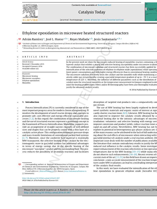 Ethylene epoxidation in microwave heated structured reactors
