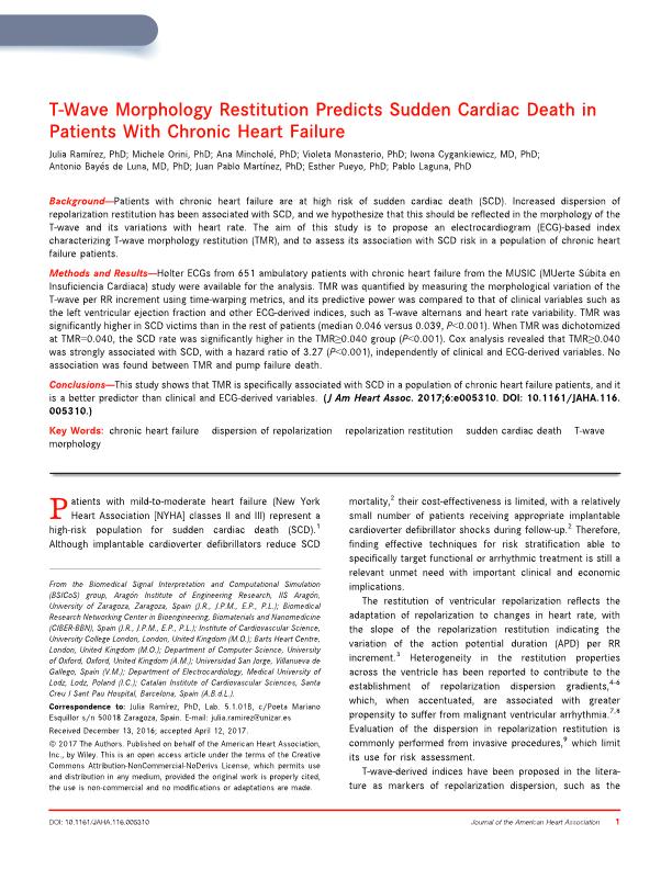 T-wave morphology restitution predicts sudden cardiac death in patients with chronic heart failure