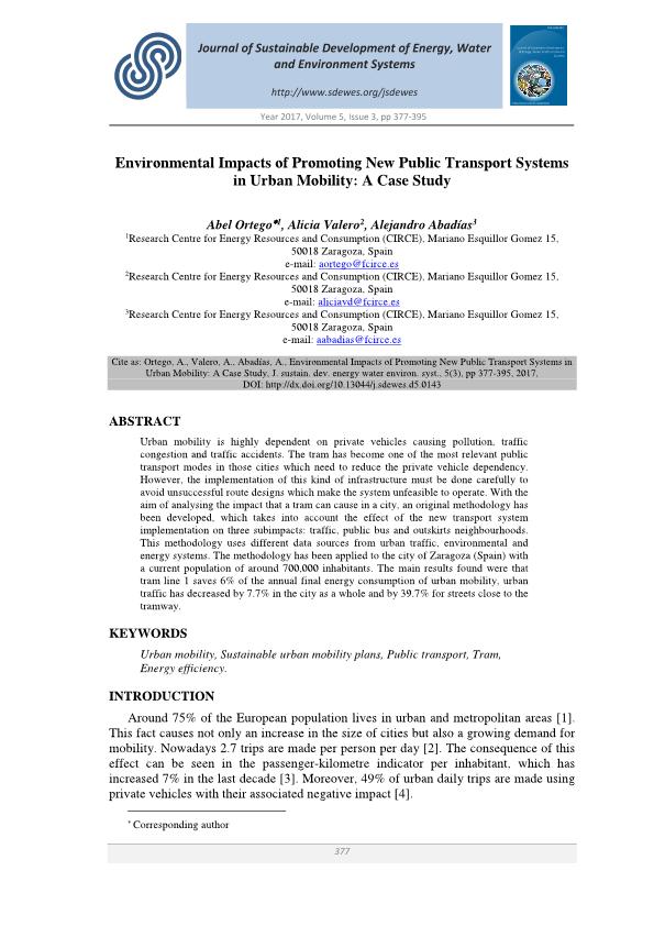 Environmental impacts of promoting new public transport systems in urban mobility: A case study