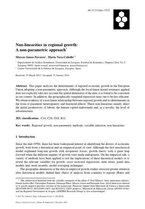 Non-linearities in regional growth: A non-parametric approach