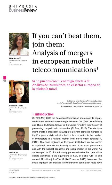 If you can't beat them, join them: Analysis of mergers in european mobile telecommunications