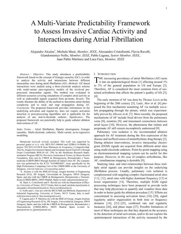 A multi-variate predictability framework to assess invasive cardiac activity and interactions during atrial fibrillation