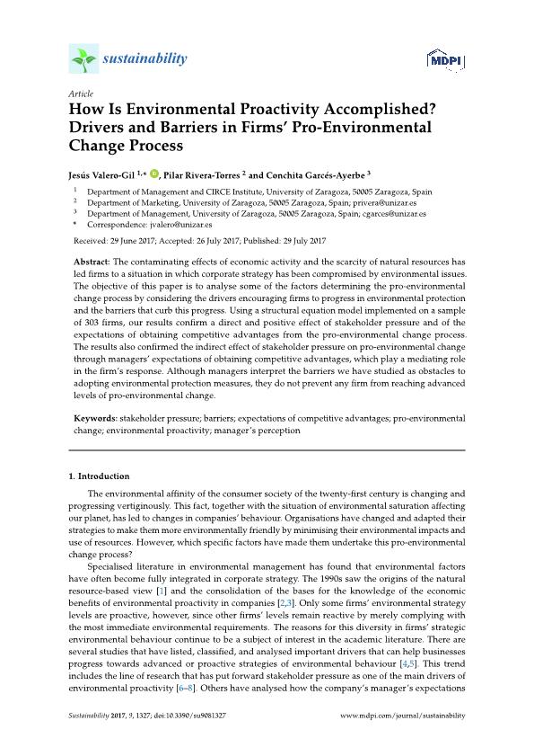 How is environmental proactivity accomplished? Drivers and barriers in firms' pro-environmental change process