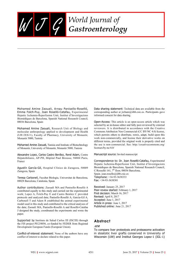 Relevance of proteolysis and proteasome activation in fatty liver graft preservation: an Institut Georges Lopez-1 vs University of Wisconsin appraisal