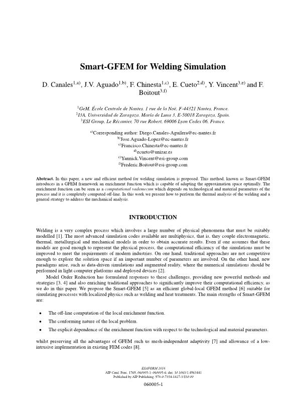 Smart-GFEM for welding simulation